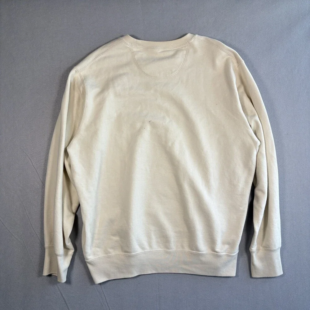 Uniqlo Sweatshirt Mens XL Cream Fleece Crewneck Pullover Solid Basic Casual
